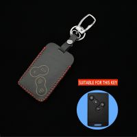 ◘ Car Key Cover Leather Protective Cover With 4 Buttons For Renault Clio Logan Megane 2 3 Koleos Scenery Card Accessories Case