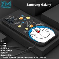 YiMia เคสการ์ตูนน่ารักแฟชั่นโดราเอม่อนสำหรับ Samsung Galaxy S22 S21พิเศษ S20 FE Note 20 Ultra Note 20 Note 20 Note 20 Note 10 Plus J2 J4นายก J7ดี J4บวกบวก J6บวกกันกระแทกฝาครอบหลังซิลิโคนนิ่ม