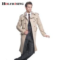 Trench Coat Men Classic Double Breasted Mens Long Coat Mens Clothing Long Jackets &amp; Coats สไตล์อังกฤษ Overcoat S-6XL Size