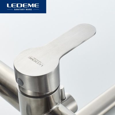 LEDEME ชุดก๊อกน้ำฝักบัวอาบน้ำก๊อกอ่างอาบน้ำน้ำผสมเครนแตะพร้อม L72203ก๊อกห้องน้ำฝักบัวมือสแตนเลส (2023 F073918680)