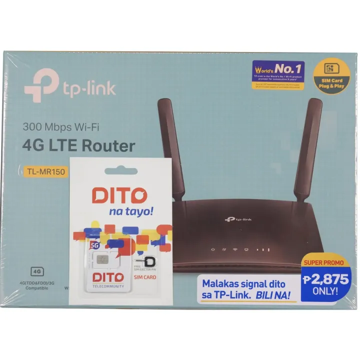 Tp-Link TL-MR150 300Mbps Wireless N 4G LTE Router With Free Dito sim ...