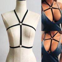 【FUNWD】Women Goth Elastic Harness Bandage Top Bralette jUZejmV Vpzcnv