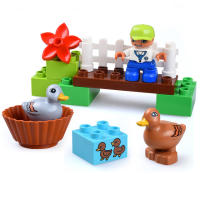 Big Size Building Blocks Happy Farm Mini Animal Figures Set For Kids DIY Compatible All Brands City Big Bricks Baby Toy Gift