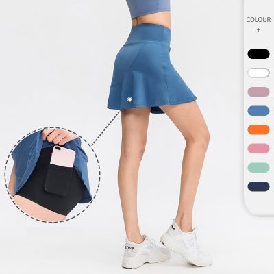 Women Tennis Skirts Quick Dry Loose Skorts Fake Two Pieces Ladies Sports Skirt for Running Fitness Dancing Yu02420
