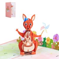 3D Mother Day Animal Greeting Card Party Message Cards Supplies for Grandmother Women Festival Card Decoration