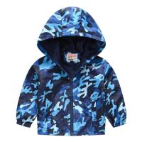 2021New Spring Autumn Children Boys Girls Hooded Jacket Windbreak Cartoons printing Long Sleeve Kids Outwear Zipper Coat0-7Y