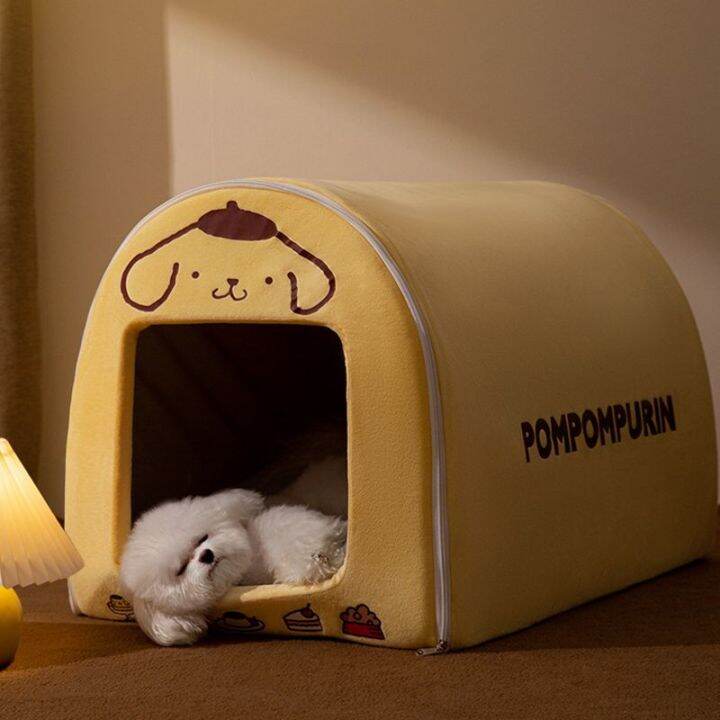 cinnamoroll-pompompurin-sanrio-ของเล่นตุ๊กตาอะนิเมะบ้านสุนัขแมวที่ถอดออกได้ลายการ์ตูนน่ารักสำหรับวันเกิดของเด็กผู้หญิง