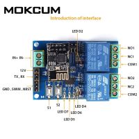 Yingke Esp8266โมดูลรีเลย์ Wifi 12V ตัวควบคุมการรีโมทแอป2ช่องสำหรับโทรศัพท์มือถือสมาร์ทโฮมระบบอัตโนมัติโมดูล Wi-Fi คู่