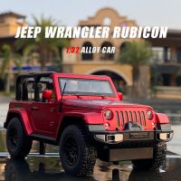 รถจี๊ปขนาด1/32 Wrangler Rubicon รถออฟโรดโมเดลรถอัลลอยจำลองเสียงและไฟรถของเล่นเป็นของขวัญสำหรับเด็ก