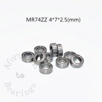 Miniature Bearing MR74ZZ 10 Pieces 4x7x2.5(mm) free shipping chrome steel Metal Sealed High speed Mechanical equipment parts