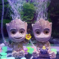 1Pc Cute Groot Tree Shape Oxygen Pump Air Bubble Stone Ornament for Aquarium Fish Tank Decor