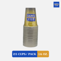 (แก้ว 25ใบ) Sam’s Plastic Cup แก้วแดงปาร์ตี้ ขนาด 16 oz. แก้วพลาสติก แก้วทอง แก้วน้ำ แก้วงานเลี้ยง Red cup