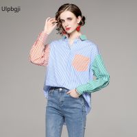 European and American Fashion All-Match Blouse Loose Striped Shirt