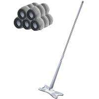 ✲◇ 1Set X-Type Squeeze Mop 360 Degree Flat Floor Mop Replace Hand-Free Wash Reusable Microfiber Pads