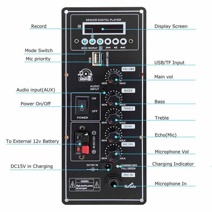 12v-amplifier-board-replacement-parts-accessories-square-dance-speaker-amplifier-support-bluetooth-aux-tf-card-u-disk-recording-6-12inch-speaker