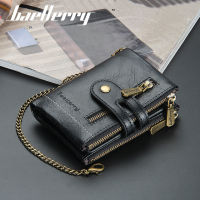 Mens wallet Luxury Fashion double zipper money bag multi-card holder money clip short wallet Coin purses