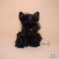 Simulation Dogs Dolls Plush Animals Toy Cute Schnauzer Doll Toys Children Gift Black