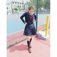 ชุดคอสเพลย์นักเรียนญี่ปุ่นสีแดงน้ําเงิน Anime School Uniform Cosplay Japanese Schoolgirl Navy Sailor School Uniform With Red Scarf JK Uniforms (พร้อมส่ง S-M,XL-3XL)