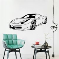 ☂♘ Cartoon Ferrari Front Wall Decal Children 39;s Room Living Room Decoration Vinyl Waterproof Racing Automobile Wall Stickers W705