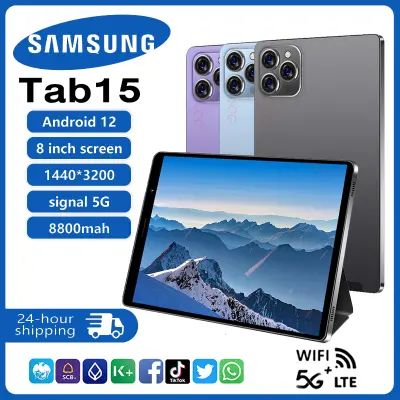 Tablets Samsang Tab 15 5G 8 นิ้ว แท็บเล็ต 4g/5G Tablet แท็บเล็ตโทรได้ Screen Dual Sim แท็บเล็ตราคาถูก Andorid 12.0 แรม16GB+รอม512GB Full HD แท็บเล็ตถูกๆ แบตเตอรี่ขนาดใหญ่ 8800mAh 2023 รุ่นใหม่ แท็บเล็ตใส่ซิม