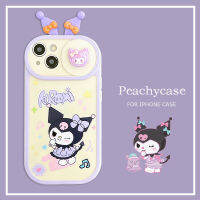 3D การ์ตูน Sanrio Kuromi หน้าต่างเลื่อนได้เคสโทรศัพท์รองรับ iPhone 15 14 13 12 11 Pro Max 15Plus TPU ฝาหลังทนฝุ่นกล่องกันกระแทก