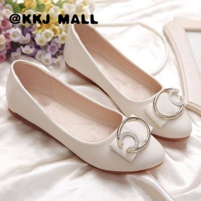KKJ MALL Womens Single Shoes 2021 Spring and Autumn New Shallow Mouth All-match Soft-soled Casual Shoes Korean Fashion Professional Flat Shoes
