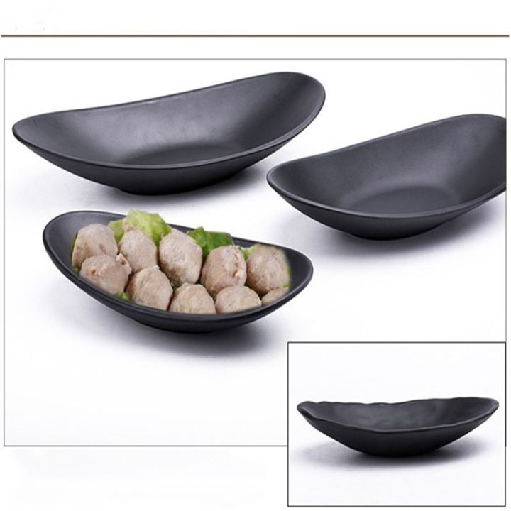 japanese-oval-black-jewelry-tray-ring-key-organizer-dresser-decor-cake-snack-fruit-sushi-plate-ceramics-dish-kitchen-tableware