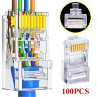【cw】 100PCS 8P8C UTP RJ45 Cat5/Cat6 Socket Network Ethernet Cable Unshielded Gold Plated Heads Plug ！
