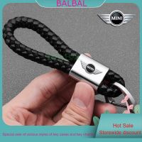 BALBAL NEW Car Logo Badge Key Chain Key Ring Metal Alloy BV Style Leather Car Keychain Lanyard For Mini Cooper Countryman R56 R50 R53 F56 F55 R60 R57 yang