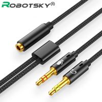 Robotsky Headphone Splitter Male To Two Male Adapter Cable 3.5mm Jack Earphone Adapter Aux Cable For Samsung iPhone Xiaomi Headphones Accessories