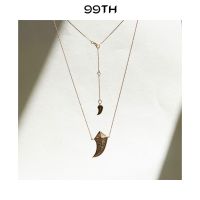 99TH Protected fang crystal rosegold necklace สร้อย เขี้ยวเสือ ประดับคริสตัล สีโรสโกล