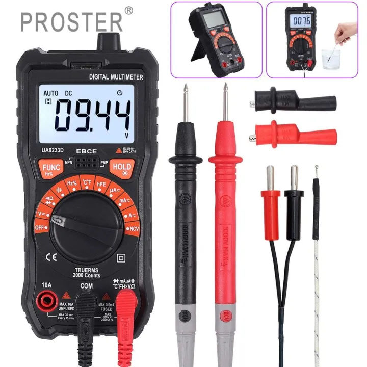 Proster Digital Multimeter Pro 2000 Counts TRMS NCV AC DC Current ...