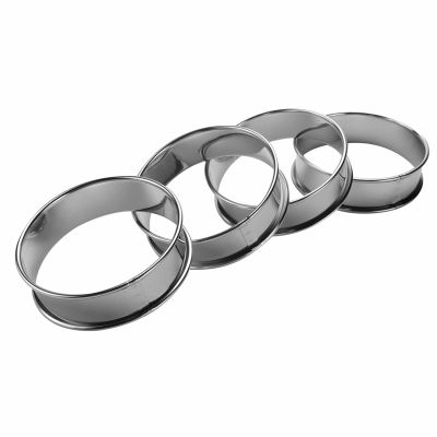 Double Rolled Tart Rings, English Muffin Rings Professional Crumpet Rings Set of 4