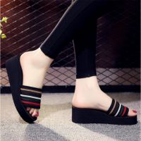 5.5CM Wedge Heel Sandals fashion casual lip Flops Beach Slippers 2020