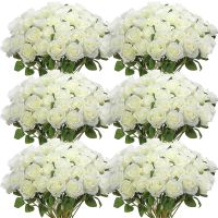 【hot】♠♤  50 Pcs Artificial Silk Bouquet Real Looking Fake for Wedding Centerpieces Decorations