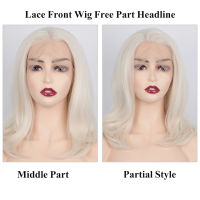 613 Blonde Synthetic Lace Front Wigs White Natural Hair Body Wave Womens Wig Part Long High Temperature Fiber Lace Wig Cosplay