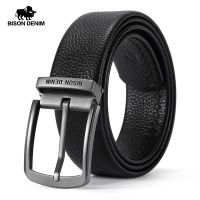 BISON DENIM Genuine Leather Alloy Pin Buckle Luxury Brand Leather Strap Belt for Men Vintage Designer Belt High Quality N71625 Belts