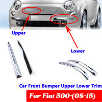 Car Front Bumper Upper Lower Trim Moulding Chrome Silver Chromium Car Styling Fit For Fiat 500 2007-2015 Decorative Auto Parts