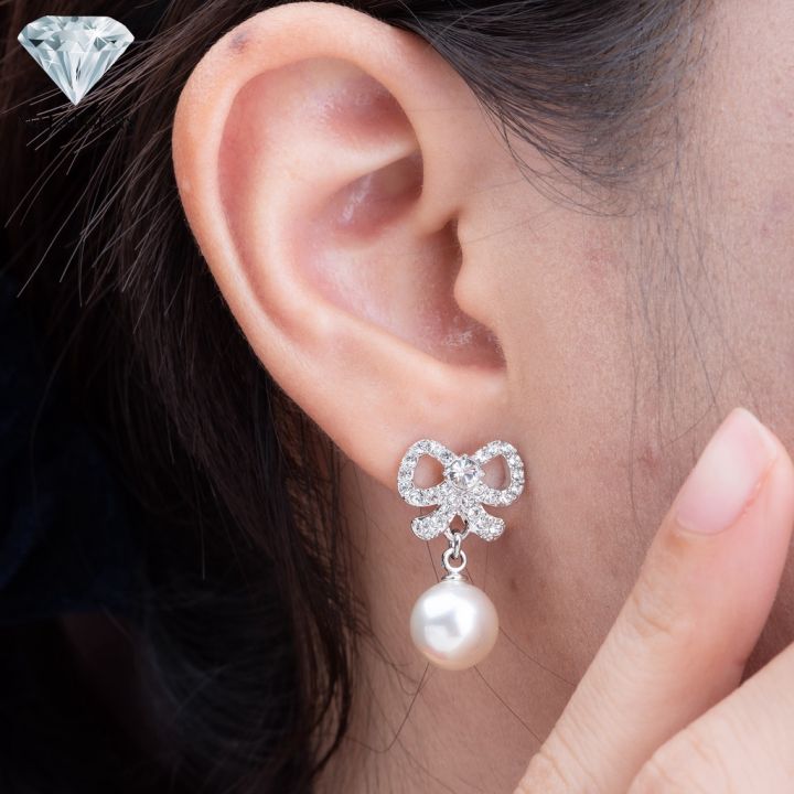 malai-gems-ต่างหูมุก-เงินแท้-silver-925-เพชรสวิส-cz-เคลือบทองคำขาว-รุ่น-51000547-แถมกล่อง-ต่างหูเพชร-ต่างหูเงินแท้