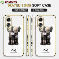 Jinsouwe เซลล์เคสโทรศัพท์สำหรับ OPPO A58 4G Oppoa58เคสโทรศัพท์สำหรับการ์ตูนเด็กหญิงเด็กชาย XX Bearedge ปลอกอ่อนชุบหรูหราฝาหลัง