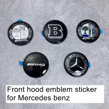 57mm Hood logo bonnet emblem for Black Brabus B symbol Mercedes Benz C E S  class Horizontal front badge