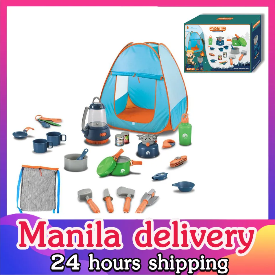 Meland Kids Camping Set with Tent 42pcs - Camping Gear Toy with Pretend  Play Tent Outdoor Toy for Toddlers Birthday Gift