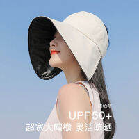 UPF50ฤดูร้อนป้องกันรังสียูวีอาทิตย์หมวกเต็มใบหน้าปกปีกใหญ่บังแดดหมวกขับรถตกปลาขี่จักรยานครีมกันแดดหมวกผู้หญิงแฟชั่นหมวกกันแดดถังหมวกชาวประมงหมวกกลางแจ้งพับหมวก