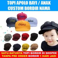 【hot sale】♝ C05 Apolo Baby Hat Embroidered CUSTOM Name 1st Anniversary Writing