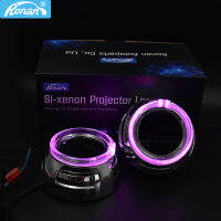 Ronan 3.0inch Headlight Shroud LED Angel Eyes White Yellow RGB for Hella Koito Q5 Bi-LED Projector Cover