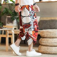 CODaith62sfe 【READY STOCK】Short Pants Men Seluar Cotton Linen Beach Pants Male Loose Large Size Joggers Baggy Plus Size Wide-Leg Hare