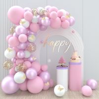 【LZ】๑❒☬  Roxo e Rosa Balão Garland Arch Kit 1 ° Aniversário Decoração Da Festa Baby Shower Decoração Do Balão Do Casamento Fontes Do Partido