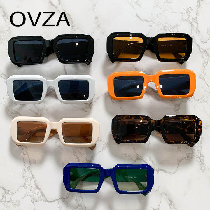 แว่นกันแดดแฟชั่นกรอบสองสีทรงสี่เหลี่ยมสำหรับผู้หญิงจากร้าน-ovza-s1187