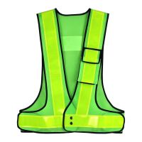 Reflective Vest Motorcycle Road Traffic Cycling Air-permeable Thickened Breathable Mesh Safety Clothing Warning Vest with Pocket