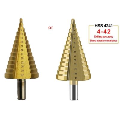 4-42mm HSS Titanium Coated Step Drill Bit Drilling Power Tool for Metal Wooden Drills Drivers